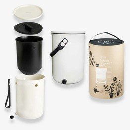 Designer Bokashi Kitchen Bucket in Vanilla 9.6 Litres