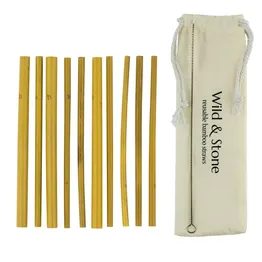 Wild & Stone Reusable Drinking Straws - Bamboo - 10 Pack