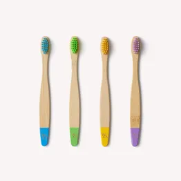 Wild & Stone Kid’s Bamboo Toothbrush - 4 Pack - Multi-Colour