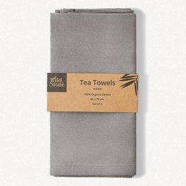 Wild & Stone Organic Cotton Tea Towels - Set of 2 - Dove Grey