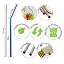 Wild & Stone Reusable Stainless Steel Metal Drinking Straws Rainbow Colour - 8 Pack additional 2