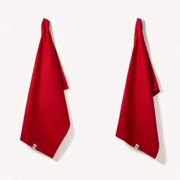 Wild & Stone Organic Cotton Tea Towels - Set of 2 - Berry Red